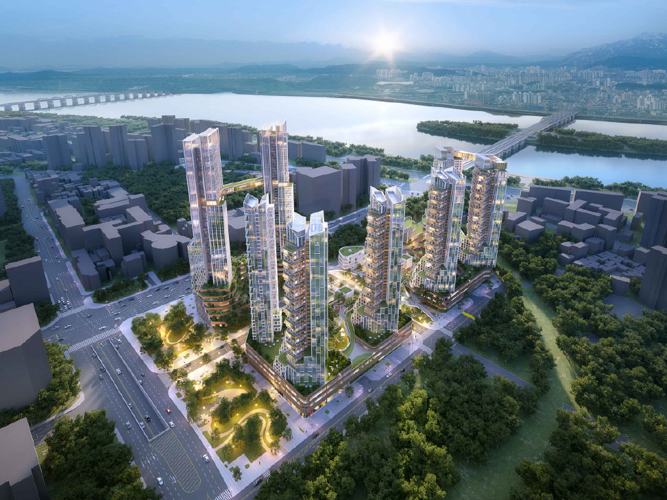 용산 정비창전면 제1구역 조합 원안 설계 조감도.(사진=포스코이앤씨)