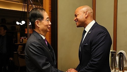 한덕수 권한대행 국무총리, 웨스 무어 미 메릴랜드 주지사 접견(사진=연합뉴스)