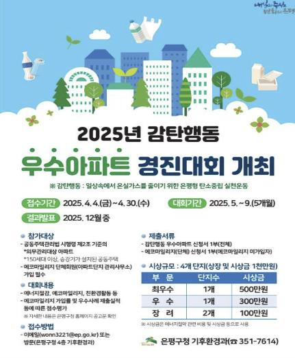 감탄행동 우수아파트 경진대회 개최 안내 포스터