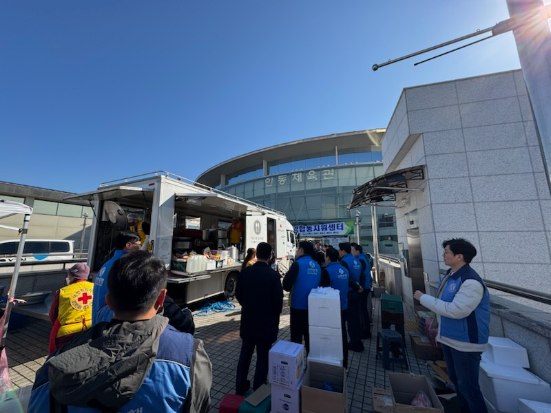 지난 3월 경북지역 산불 발생 이후 피해 복구를 위해 신한은행 임직원들이 봉사활동을 진행한 현장 모습. 사진=신한은행