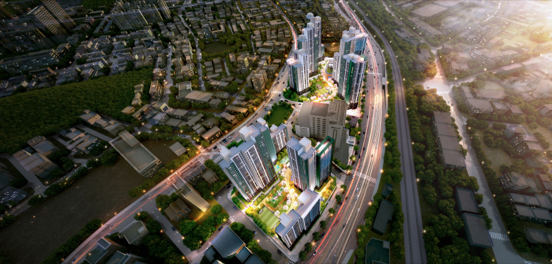 군포1구역 재개발사업 조감도.(사진=대우건설)