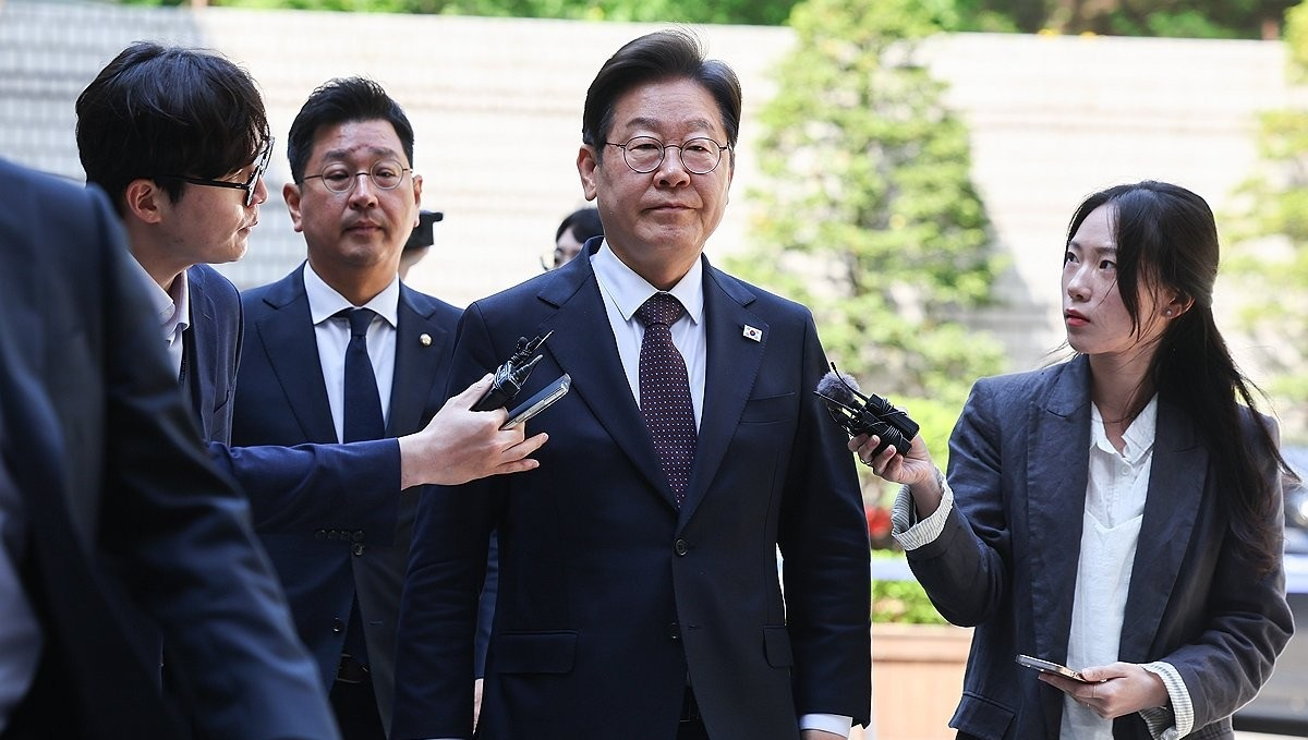 공판 출석하는 이재명 후보(사진=연합뉴스)