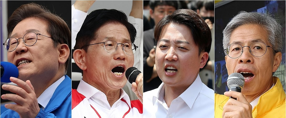 집중 유세 펼치는 이재명·김문수·이준석·권영국(사진=연합뉴스)