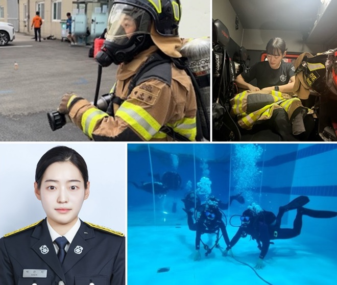 백은지 소방사 활약모습.(사진제공=부산소방재난본부)