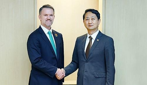 안덕근 장관, 미국 무역대표부 대표 면담(사진=연합뉴스)