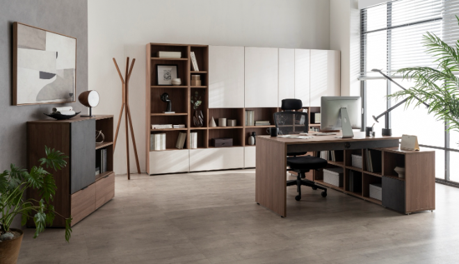 한샘이 오피스 인테리어, 가구 시장 진출을 선언하고 신성장 동력 확보와 사업구조 다각화에 나선다. 사진은 한샘의 유닛 책상세트.(사진=한샘)