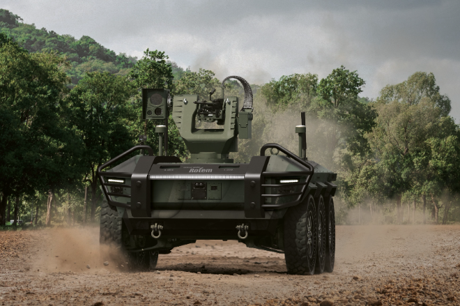 현대로템이 개발한 다목적 무인차량 HR-셰르파. 사진=현대로템