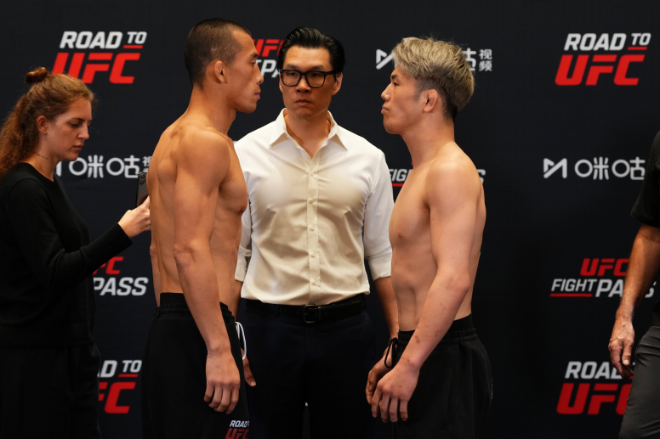 김상욱(156) vs 카미야 다이치(155) 페이스오프. (사진=UFC 한국 미디어커뮤니케이션)