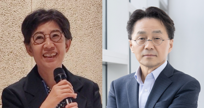 (왼쪽부터) 이화여대 기독교학과 양현혜 교수, 에코과학부 박중기 교수. 사진=이화여대