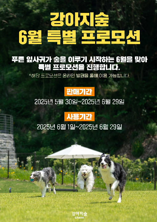 강아지숲, ‘6월 특별 프로모션’ 온라인 실시