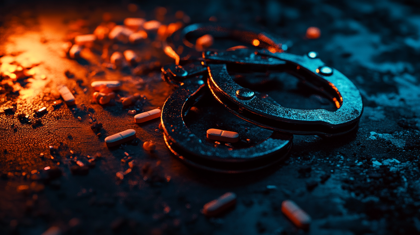 미국에서 약물 남용은 범죄의 주요 원인으로 전체 범죄의 약 33%(3건 중 1건)가 약물과 관련 있다. 이는 공공 안전에 심각한 위협을 초래하고 있다는 연구 결과다. / 이미지 디자인=로이슈 AI 디자인팀