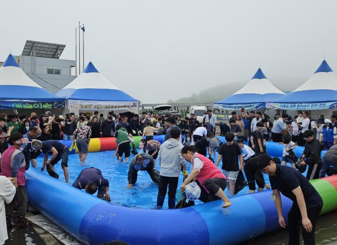 고흥군, ‘제8회 나로도 청정 수산물축제’ 1만 명 다녀가 (1) - 맨손 장어잡기