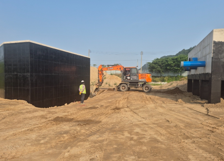 배수로 정비 모습