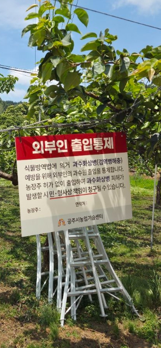 과수화상병 유입 차단 4차 방제약제 긴급지원