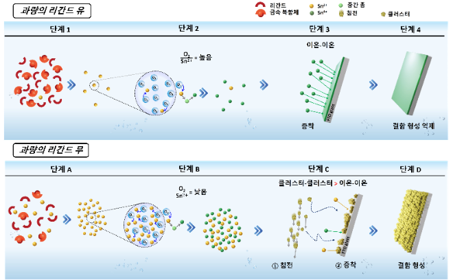 고품질 SnO2 박막 합성을 위한 과잉 리간드 전략 메커니즘. 사진=한국연구재단
