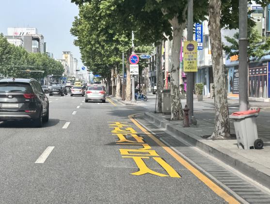 주정차금지 노면표시