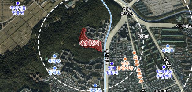 동작동 102-8번지 일대 위치도