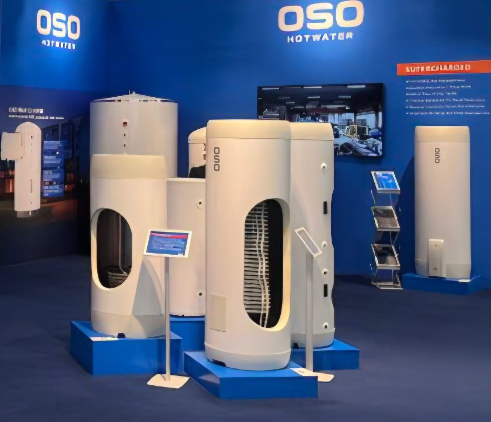 올 초 독일 프랑크푸르트에서 열린 세계 최대 규모 냉난방공조 전시회인 ‘ISH(International trade fair for sanitation, heating and air) 2025’에 참가한 OSO社의 부스 전경. 사진=LG전자