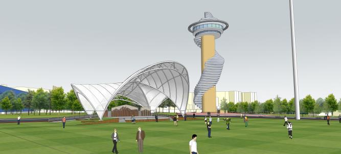 엑스포 잔디광장 공연시설 막구조 조감도 (1)