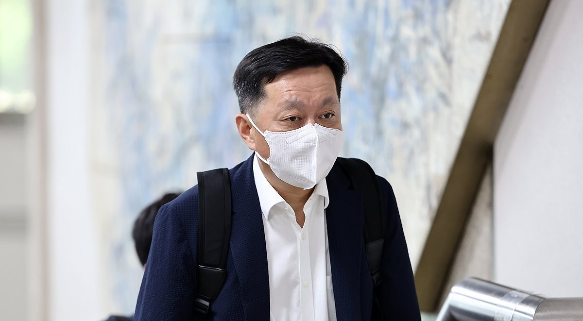 법정 향하는 정진상(사진=연합뉴스)