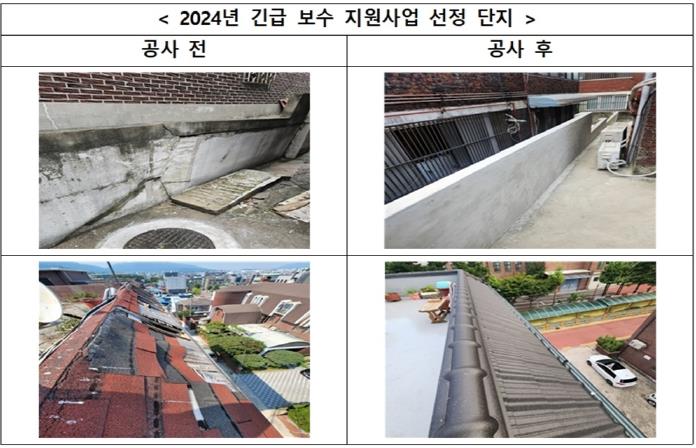 ‘2024년 긴급 보수 지원사업 선정 단지’ 공사전·후 사진