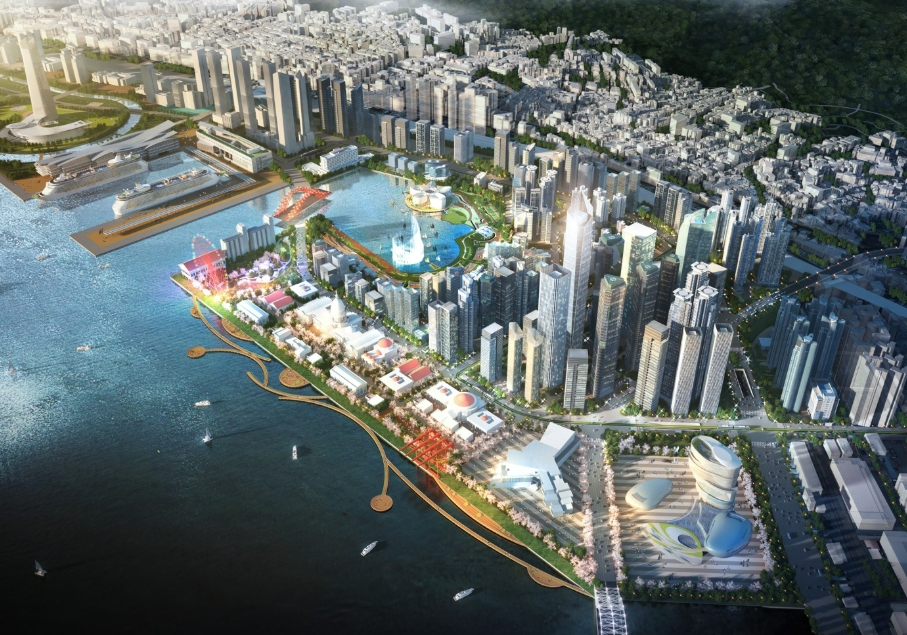 부산 북항 재개발 조감도