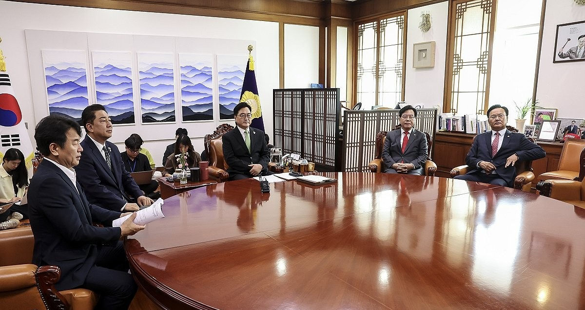 우원식 의장-여야 원내대표 회동(사진=연합뉴스)