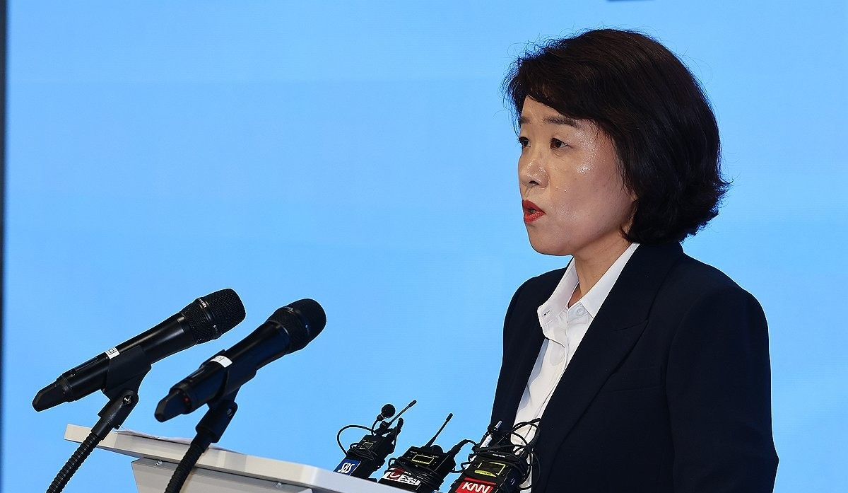 김건희 특검 브리핑하는 오정희 특검보(사진=연합뉴스)