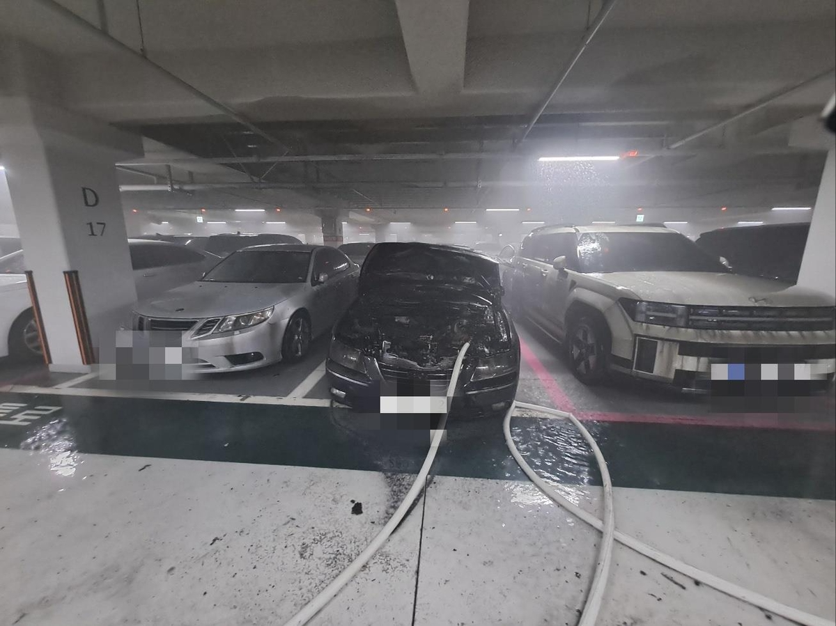 화재가 난 차량(사진=연합뉴스)