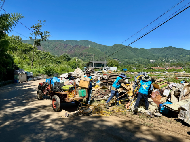 산청군 시천면 수해 복구 지원 전경.(사진=국토안전관리원)