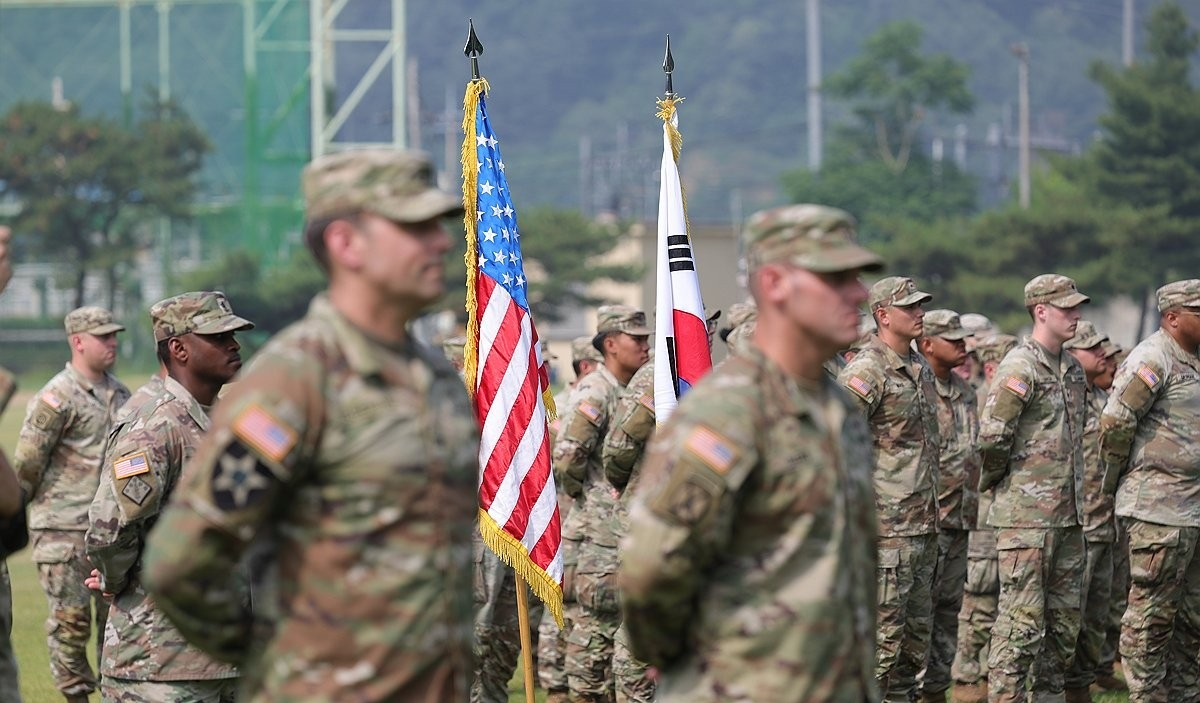 주한미군 순환배치 여단 임무교대식(사진=연합뉴스)