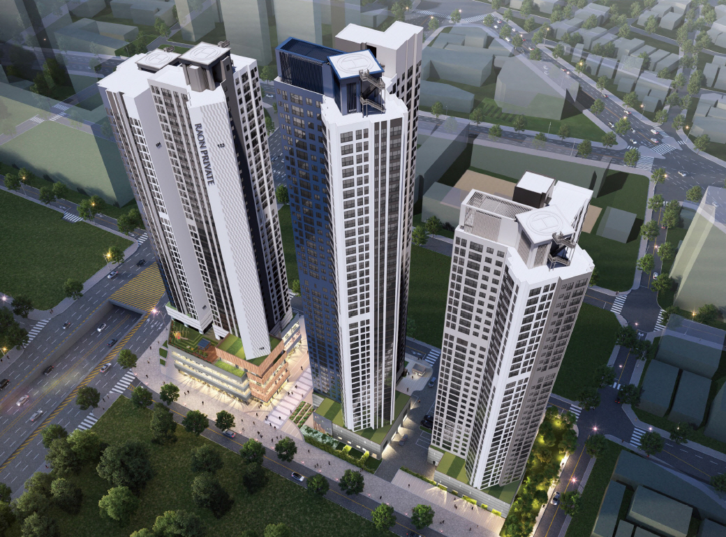 숭의역 라온프라이빗 스카이브 조감도.