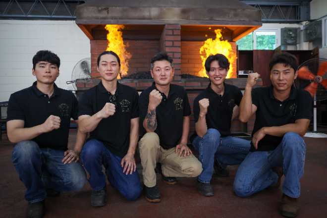 국제장제사대회 대표단. 왼쪽부터 이준혁, 김주혁, 이훈학, 강성규, 주승태. 사진=마사회