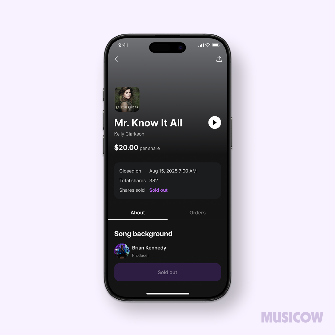 뮤직카우 US, 1호 음악증권 공모 수량 100% 판매 완료
