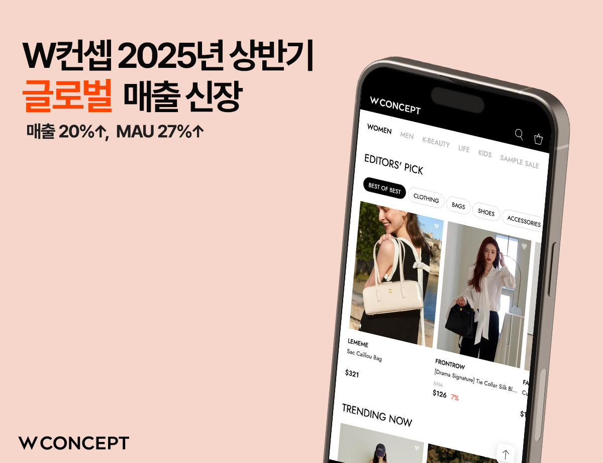 W컨셉, 상반기 글로벌 사업 매출 20% 증가