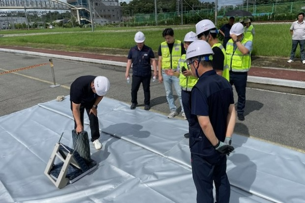 열차 내 휘발성 물질 화재시험.(사진=SR)