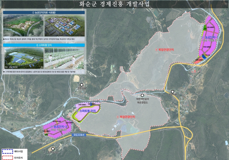 화순군 폐광지역 경제진흥 개발사업 계획도