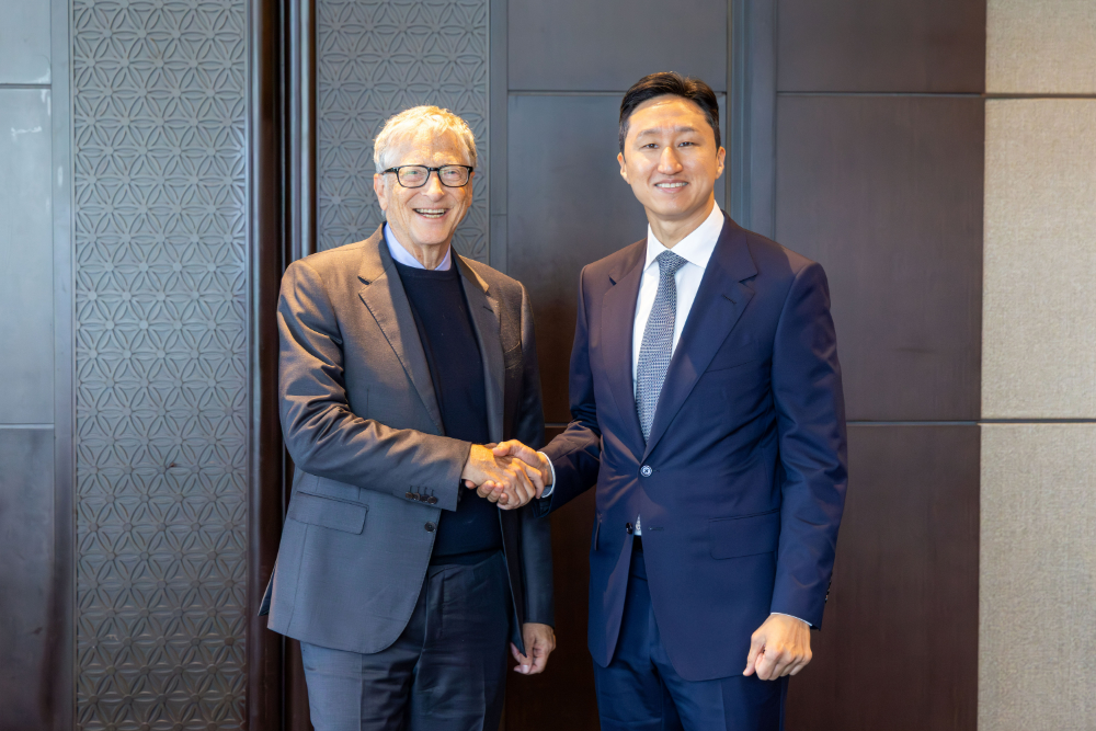 HD현대 정기선 수석부회장이 테라파워(TerraPower) 빌 게이츠(Bill Gates) 회장과 22일(금) 만나 SMR 사업 협력방안에 대해 논의했다.(사진=HD현대)
