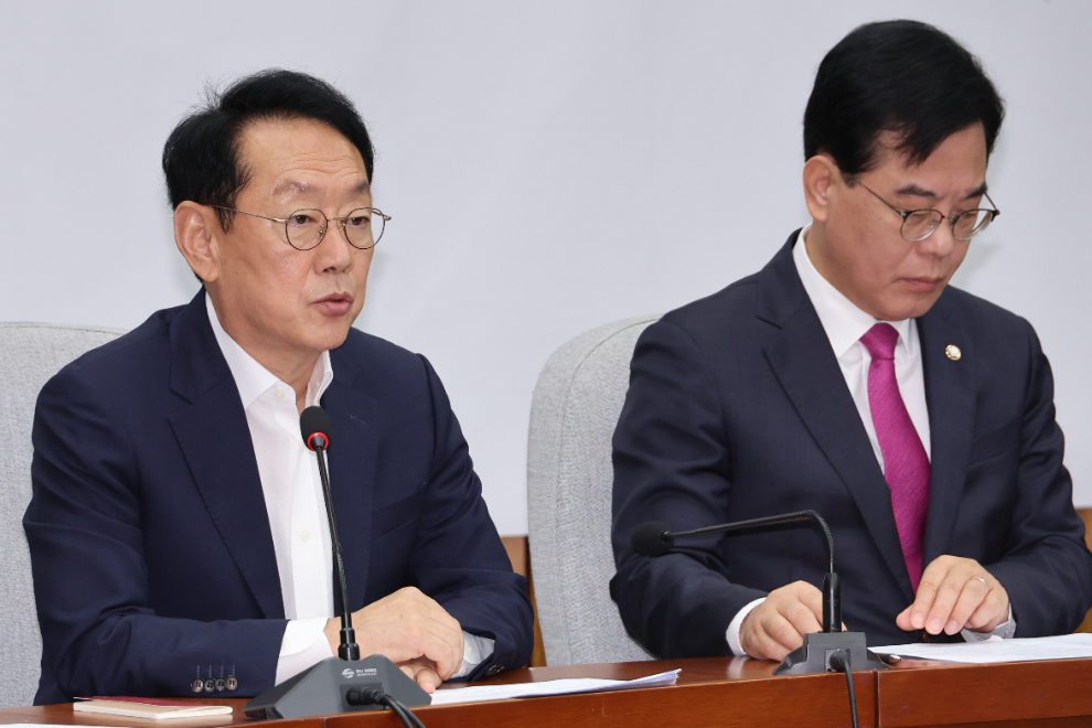 국민의힘 원내대책회의에서 발언하는 김도읍 정책위의장(사진=연합뉴스)