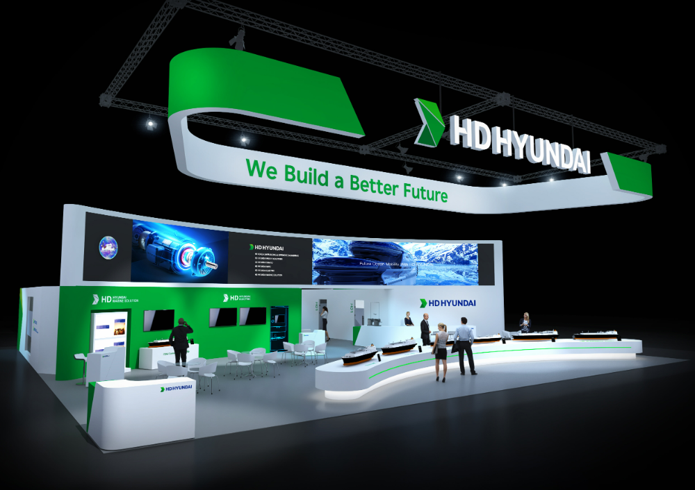 이탈리아 밀라노에서 열린 ‘가스텍 2025’에 마련된 HD현대 부스 조감도.(사진=HD현대)