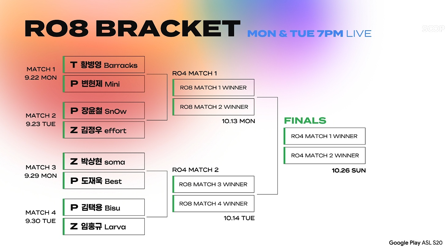 SOOP, ‘ASL 시즌 20’ 8강 경기 실시