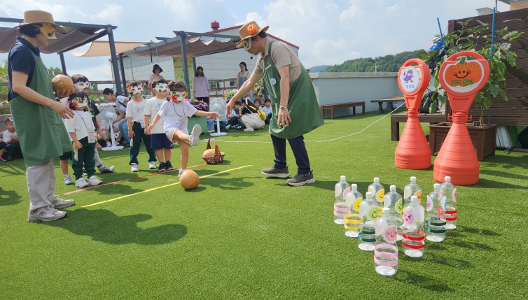 옥상 텃밭정원 프로그램 (호박볼링놀이)