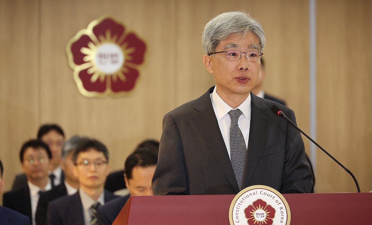 인사말하는 김상환 헌법재판소장(사진=연합뉴스)
