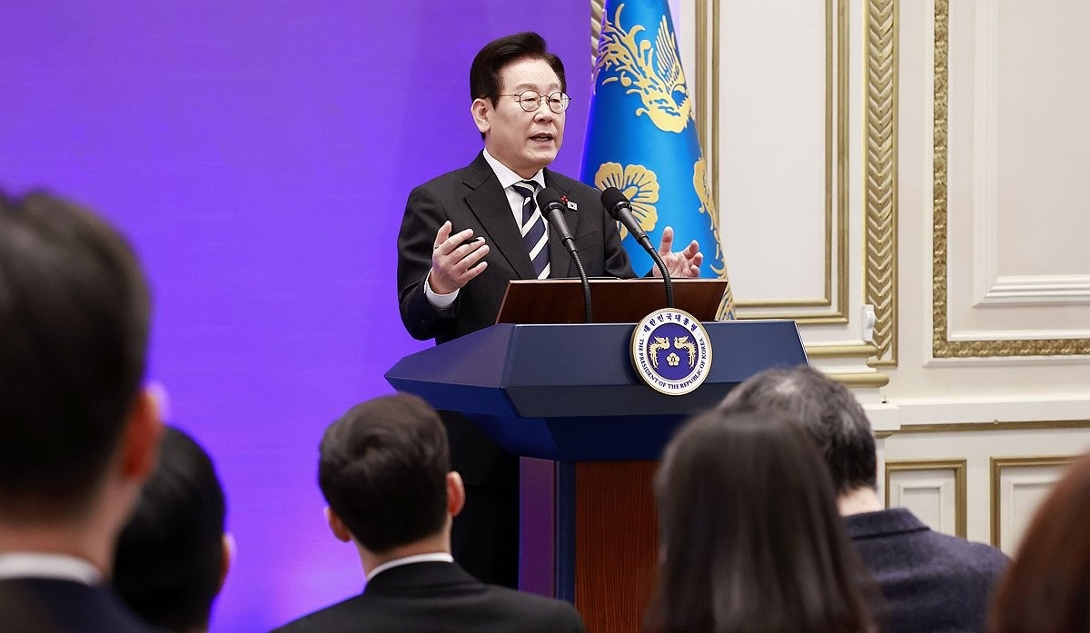 이재명 대통령, 외신 초청 기자회견 발언(사진=연합뉴스)