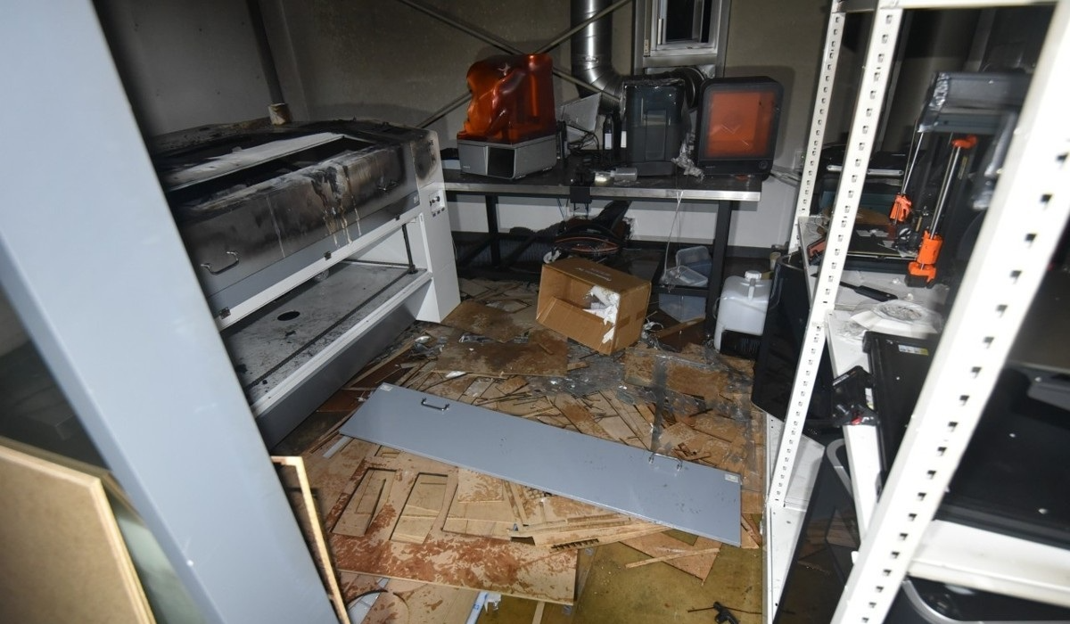 한남대 디자인팩토리 레이저커팅기 화재현장(사진=연합뉴스)