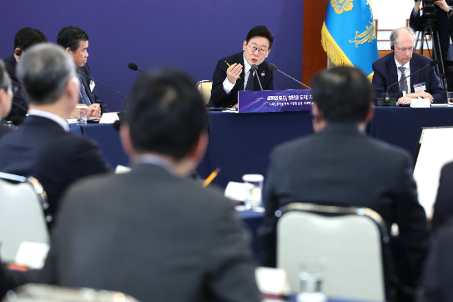 이재명 대통령, 외국인투자기업 간담회 발언(사진=연합뉴스)