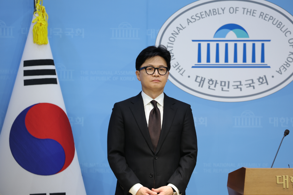 제명 확정된 한동훈 전 대표, 국회 소통관서 입장 발표(사진=연합뉴스)