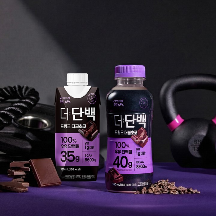 빙그레 고함량 단백질 드링크 다크초코 및 더블초코 출시