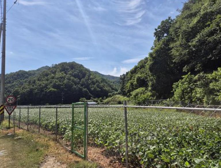 지난해 매포읍 응실리에 설치된 야생동물 피해예방시설