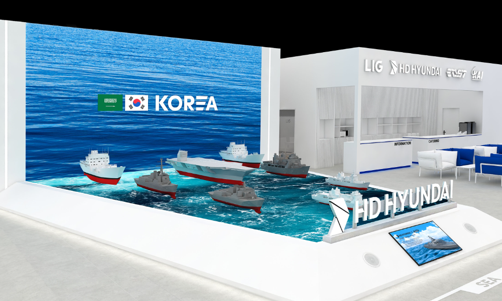 8일(일)부터 오는 12일(목)까지 사우디아라비아 수도 리야드(Riyadh)에서 열리는 ‘WDS 2026’의 HD현대중공업 부스 조감도.(사진=HD현대중공업)